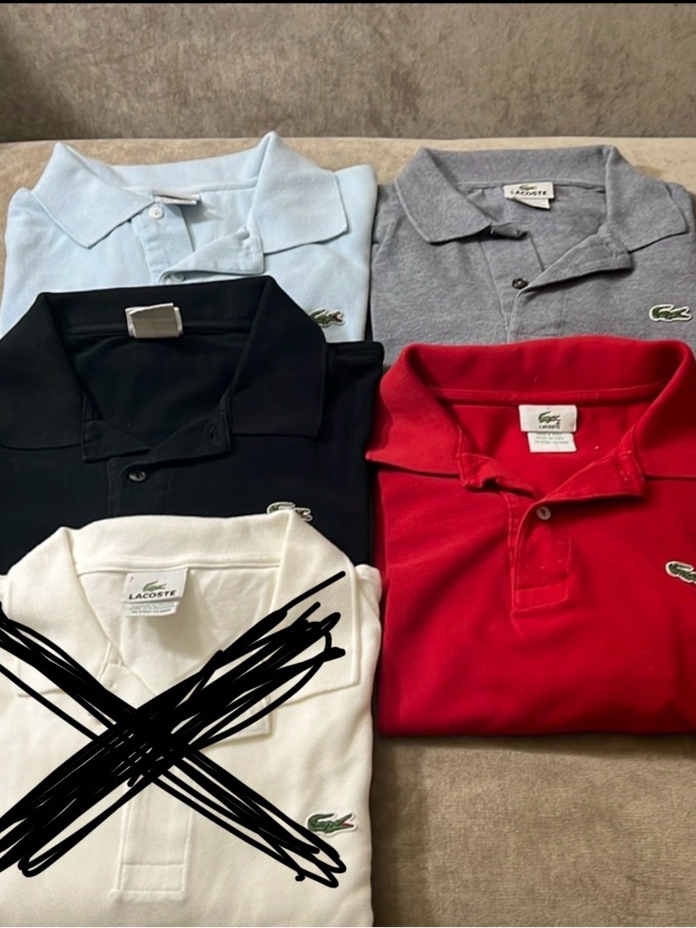Lacoste lot of 4 Men’s polo shirts Size 7 XL